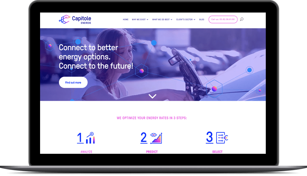 Gwen & Ben, création de site web à angers - Capitole Energie, traduction et intégration maquette